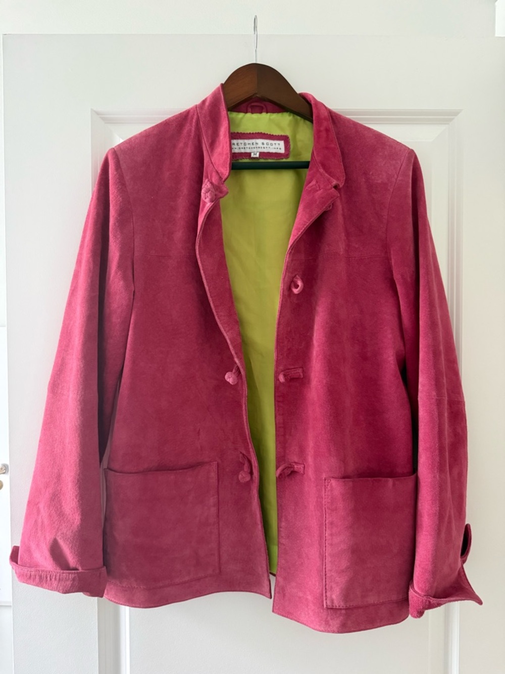Gretchen Scott Pink suede jacket size medium, lightly worn, great condition